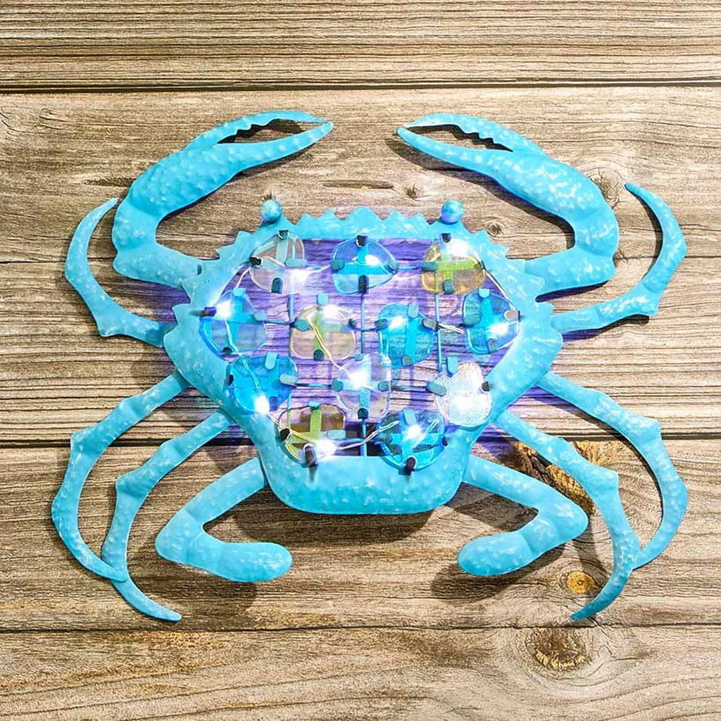Rustic Metal Decor Lighted Outdoor Coastal Metal Wall Decor
