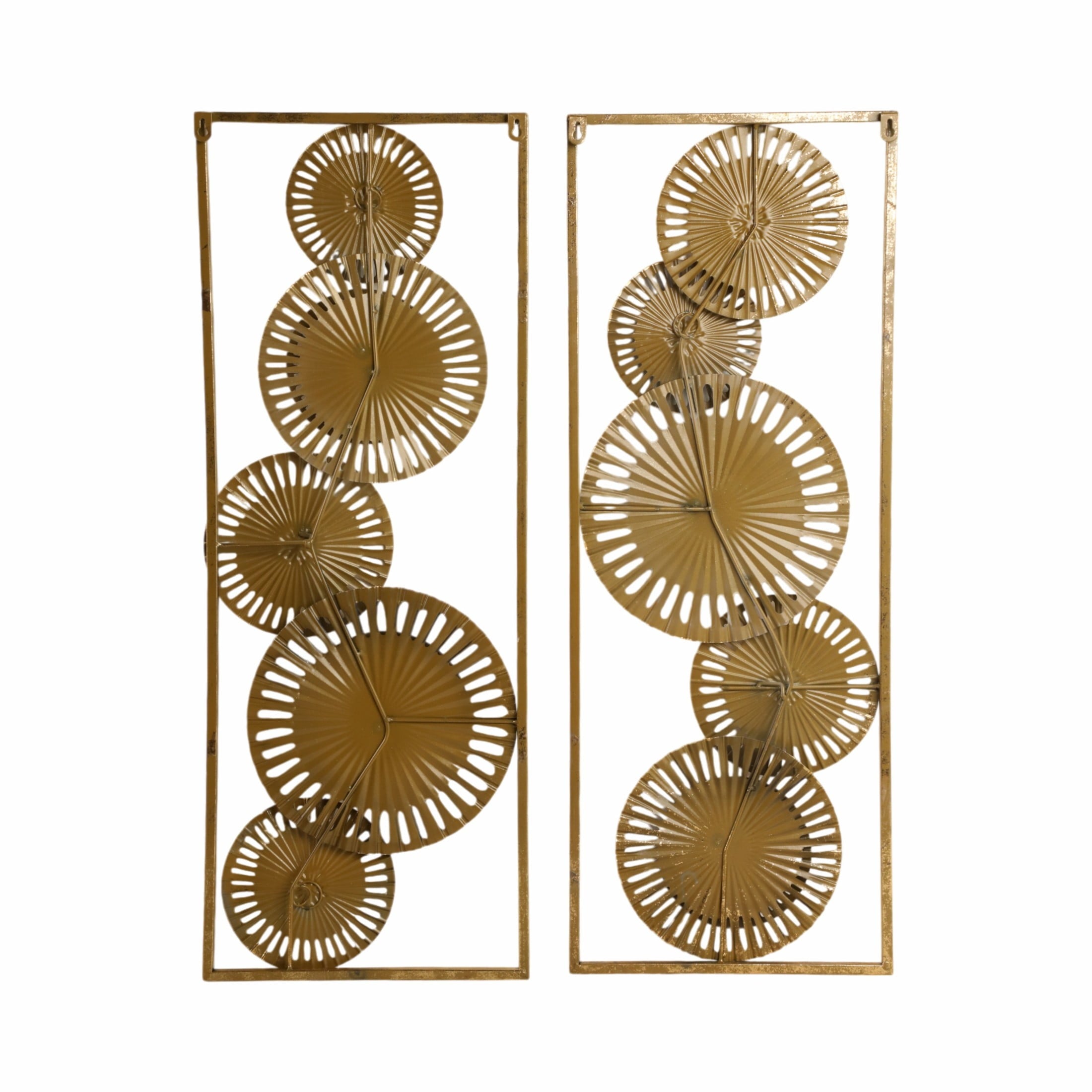 Rustic Metal Decor Pierced Disc Metal Wall Panels for Home Decor - Mounted Wall Art