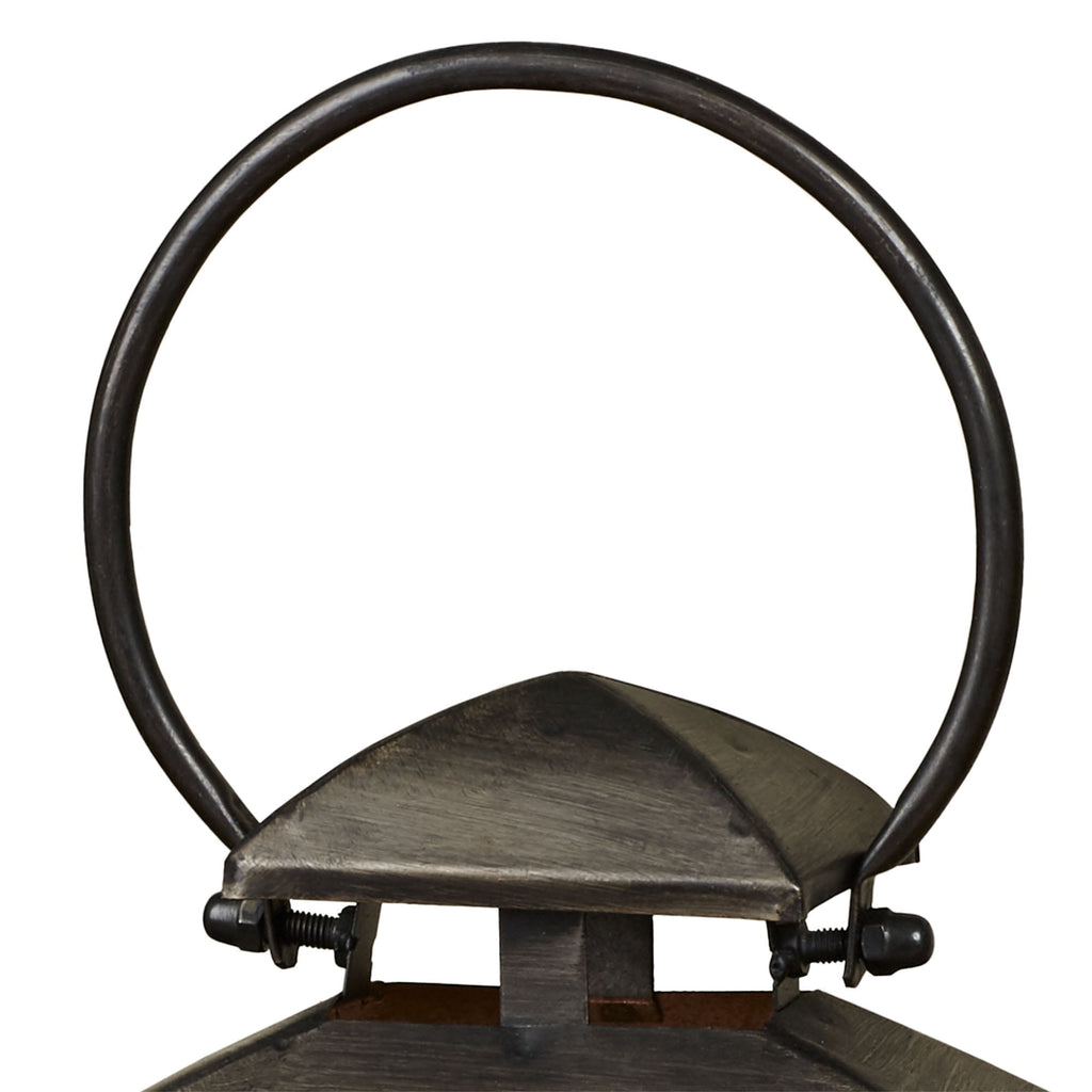 Rustic Metal Decor Candleholder Metal and Wooden Lantern Gray Small 12"Wx6"Dx18"H Small
