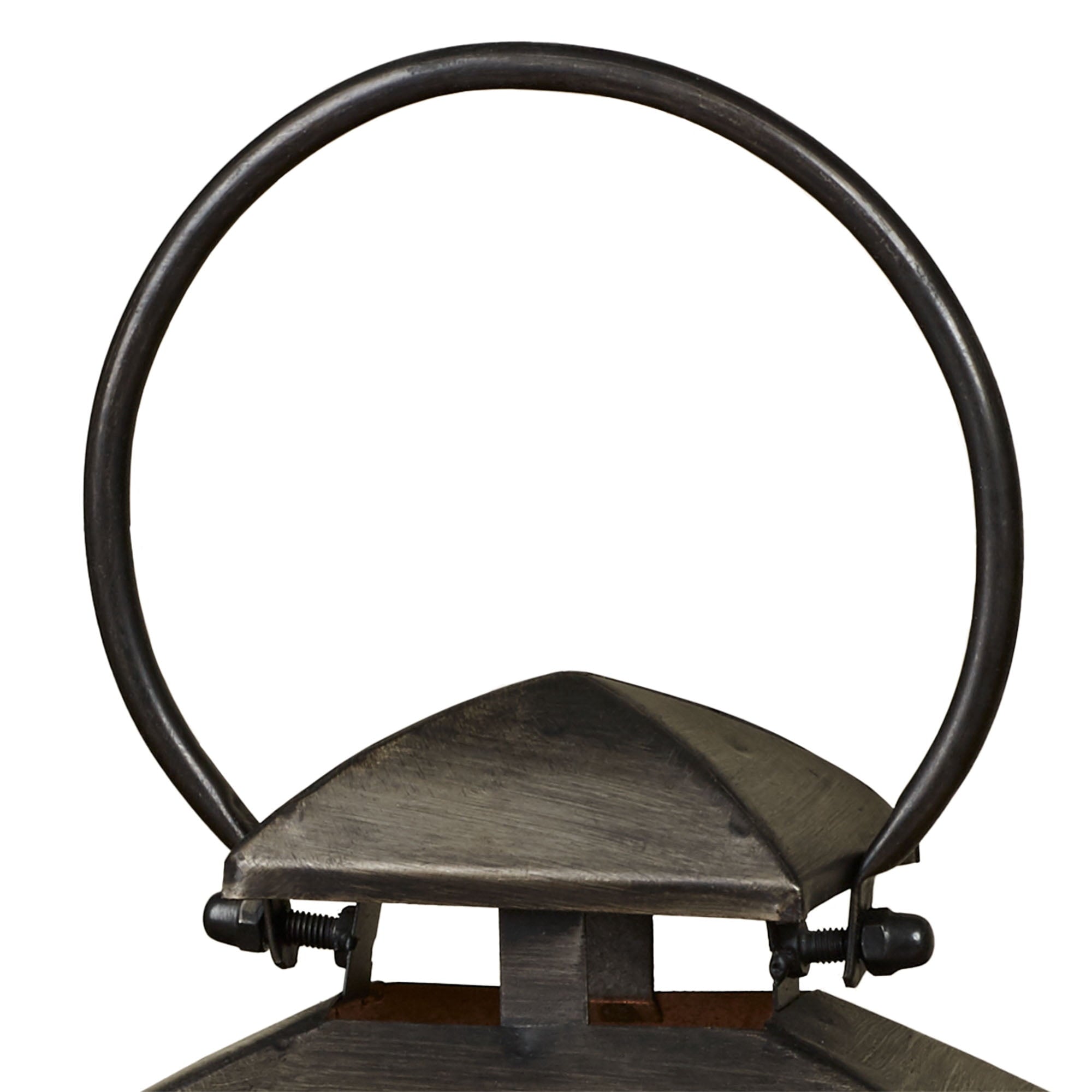 Rustic Metal Decor Candleholder Metal and Wooden Lantern Gray Small 12"Wx6"Dx18"H Small