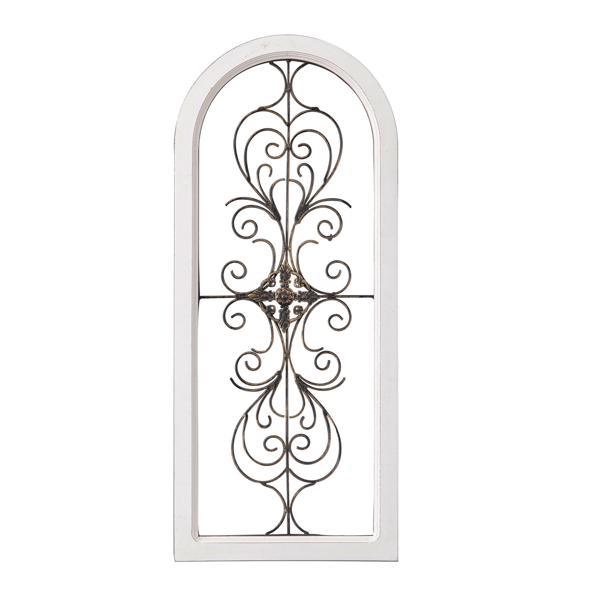Rustic Metal Decor Metal Wall Decor 13x32 Inch, Farmhouse Wrought Iron Scroll Art with