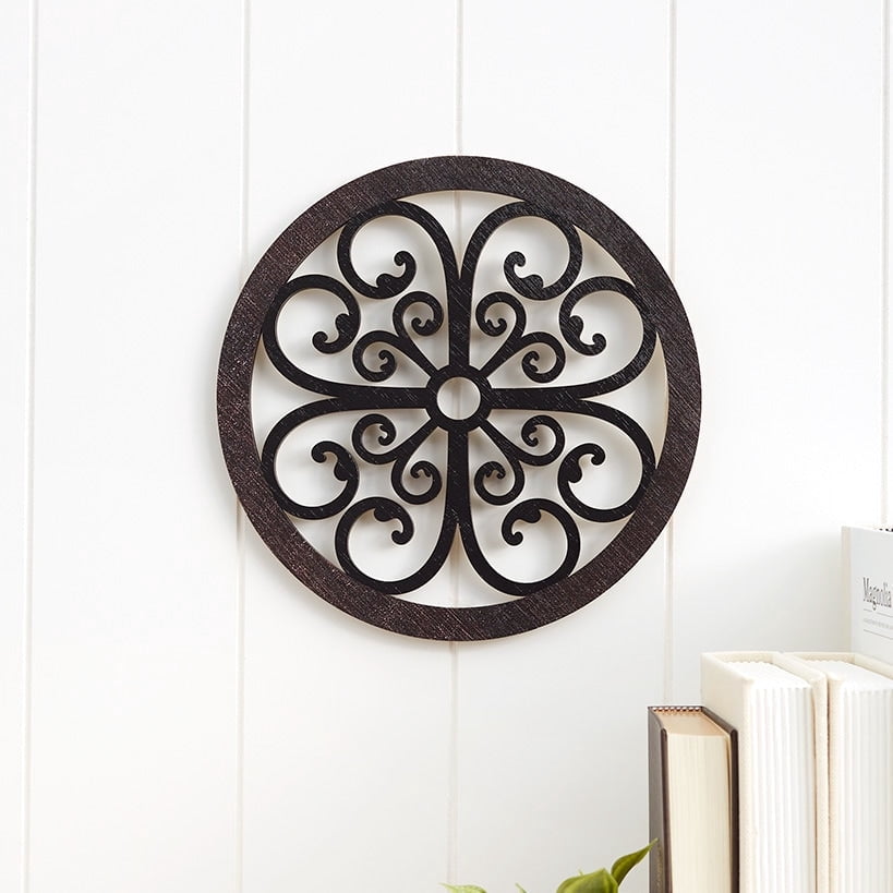 Rustic Metal Decor Scrolled Wall Medallion Elegant Metal Wall Art Decor