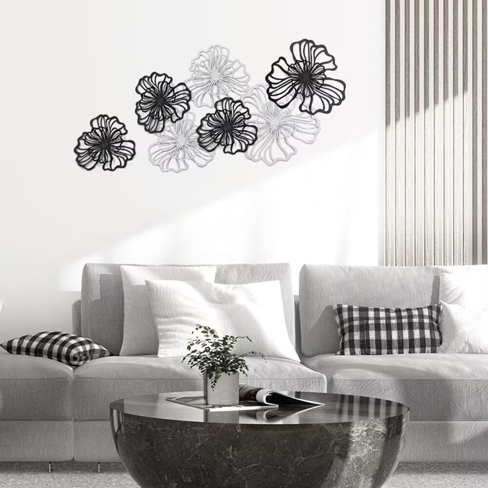 Rustic Metal Decor 7pcs Metal Wall Art Decor for Living Room, Home Decor Living Room