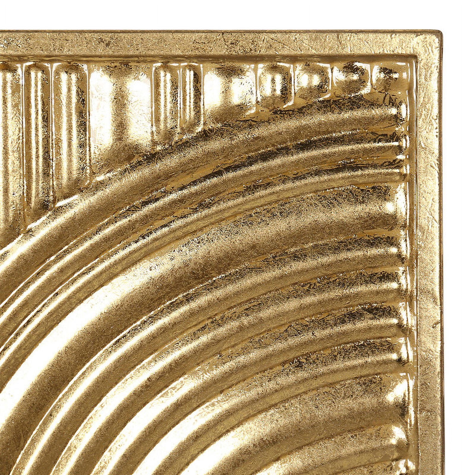 Rustic Metal Decor Elysia Gold Abstract Metal Modern Wall Art Set of 2