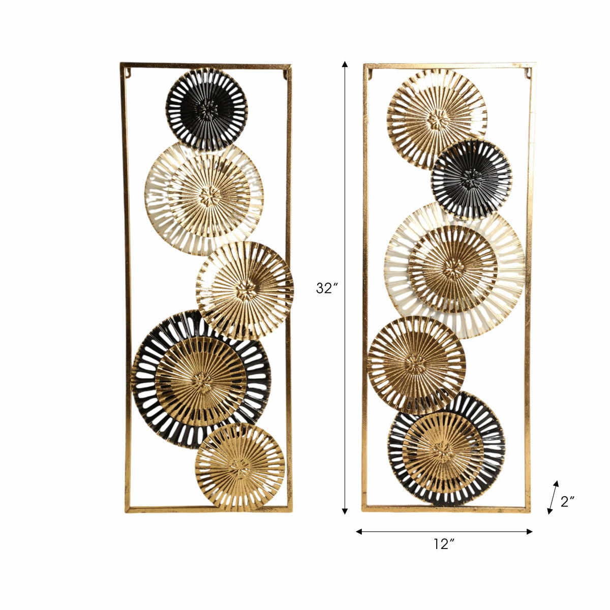 Rustic Metal Decor Pierced Disc Metal Wall Panels for Home Decor - Mounted Wall Art