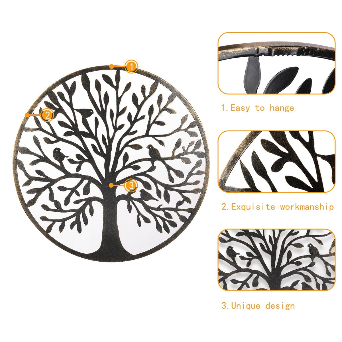 Rustic Metal Decor Metal Wall Art - Tree of Life - Family Tree Metal Wall Decor Home