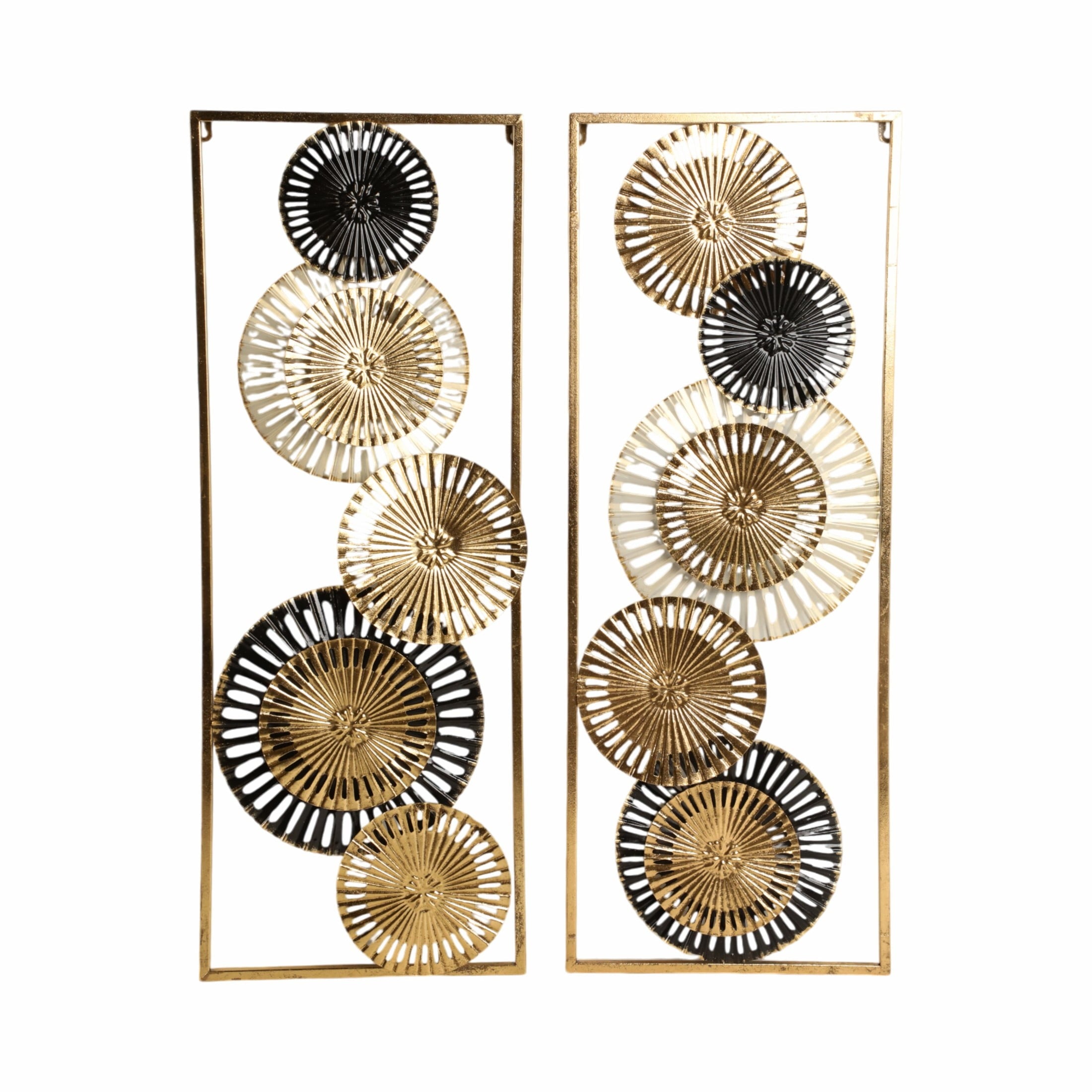 Rustic Metal Decor Pierced Disc Metal Wall Panels for Home Decor - Mounted Wall Art