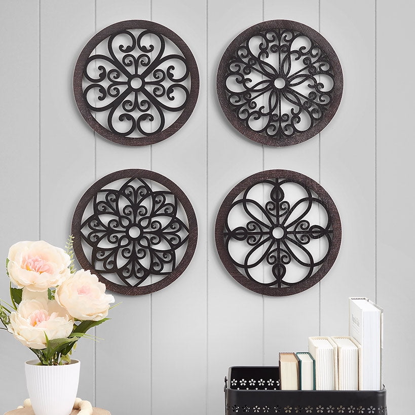 Rustic Metal Decor Scrolled Wall Medallion Elegant Metal Wall Art Decor