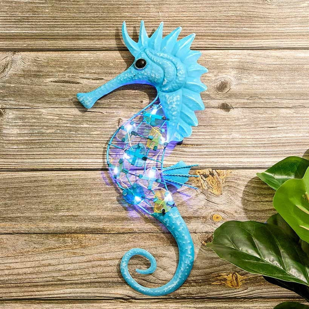 Rustic Metal Decor Lighted Outdoor Coastal Metal Wall Decor
