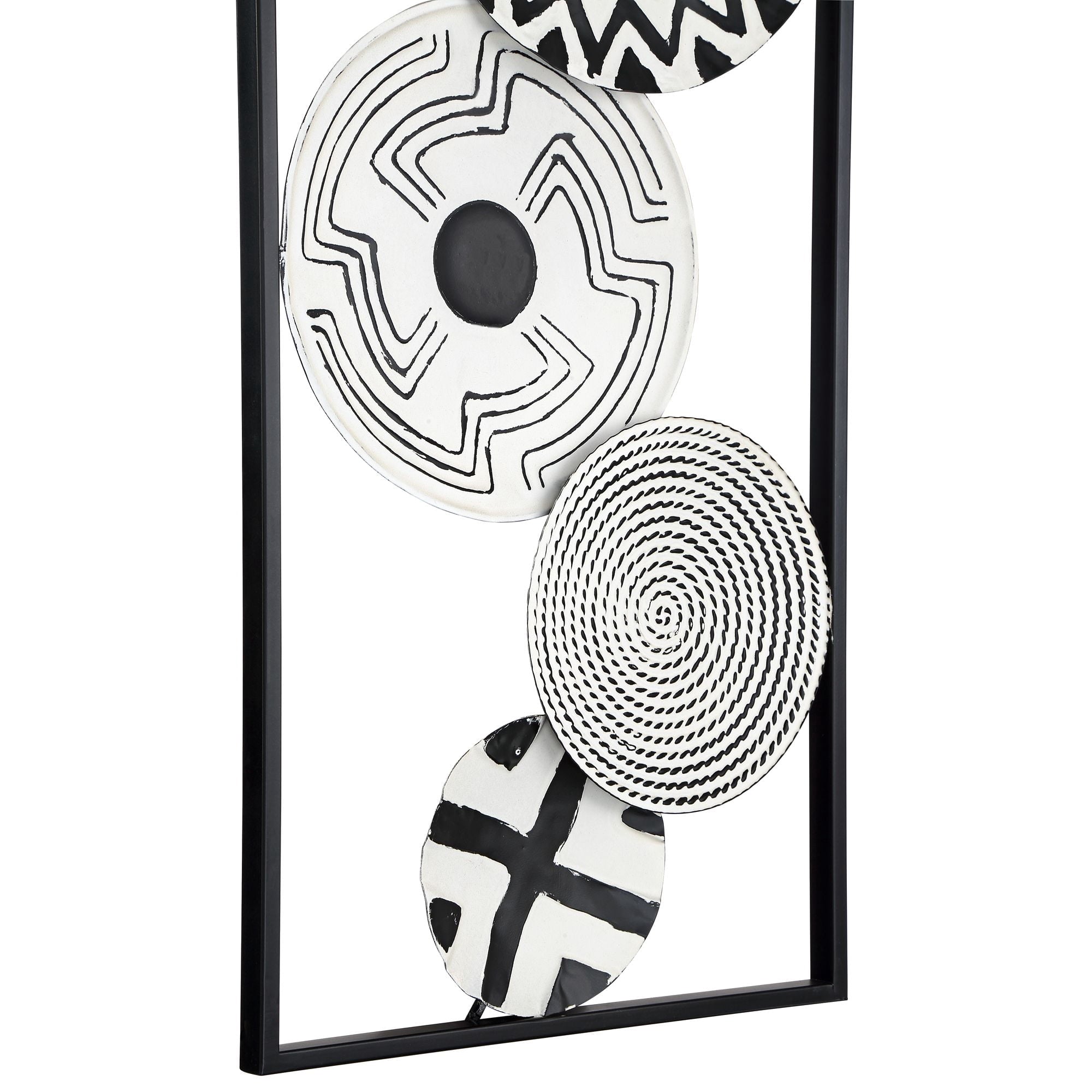Rustic Metal Decor Selke Black and White Discs 35 1/2" High Metal Wall Art Set of 2