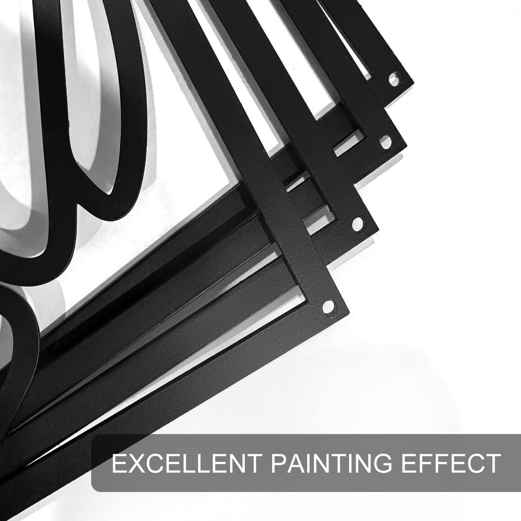 Rustic Metal Decor 4 Pack Black Abstract Metal Wall Art (16'' x 11''), Minimalist Art