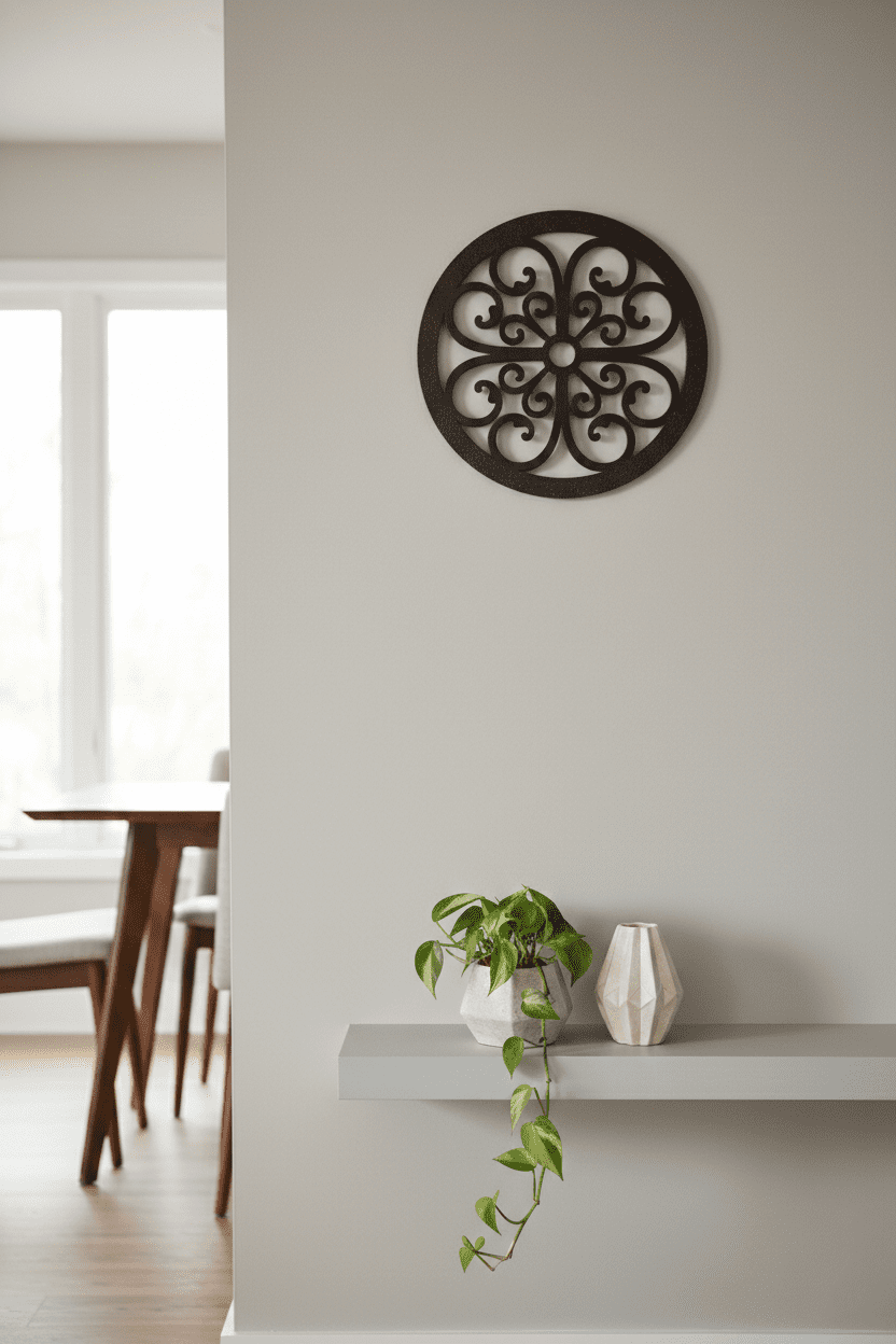 Rustic Metal Decor Scrolled Wall Medallion Elegant Metal Wall Art Decor