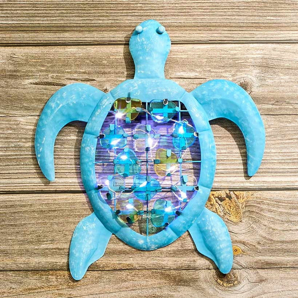 Rustic Metal Decor Lighted Outdoor Coastal Metal Wall Decor
