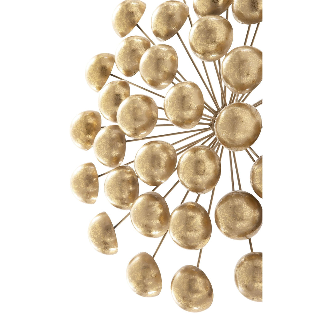 Rustic Metal Decor Gold Metal Starburst Wall Decor with Orb Details
