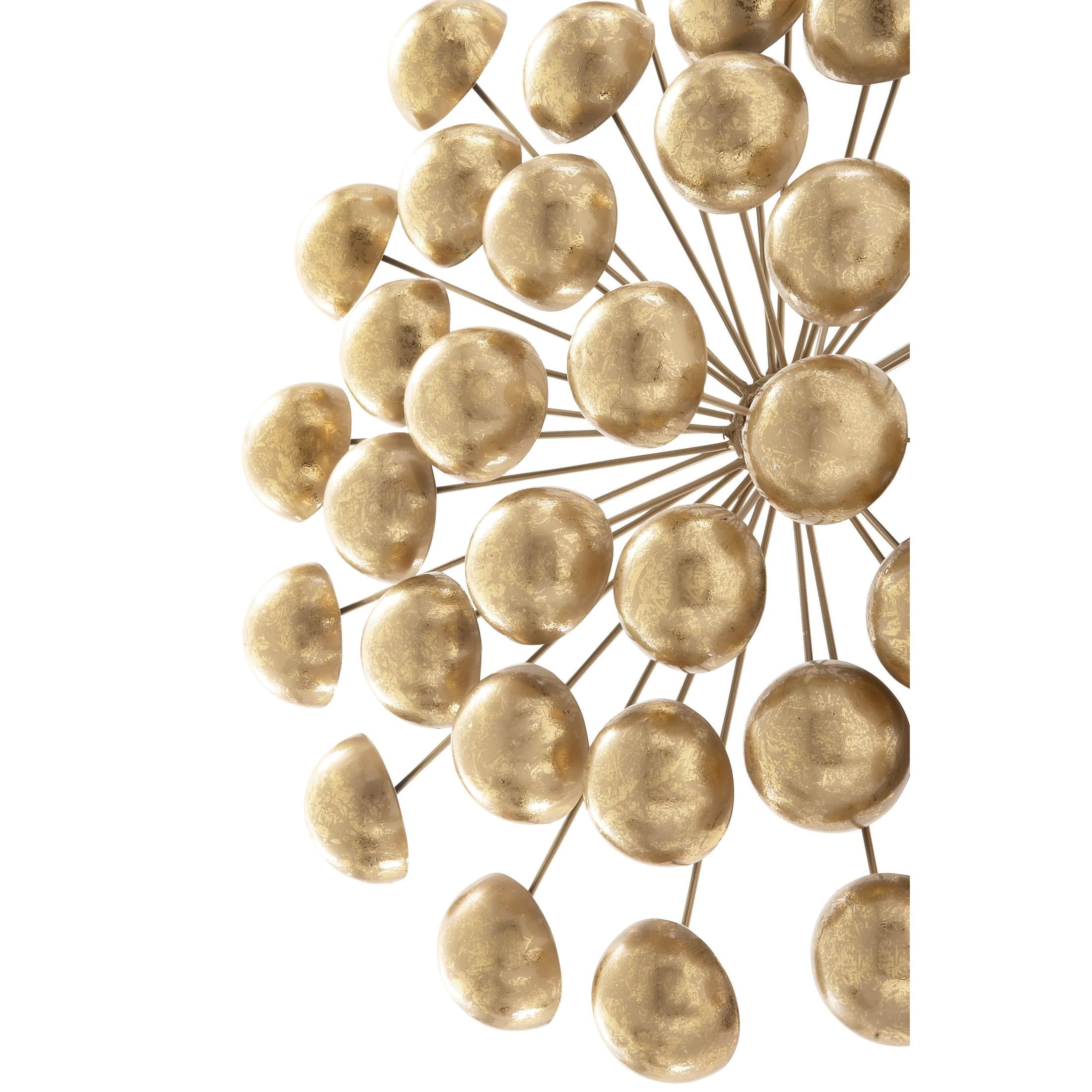 Rustic Metal Decor Gold Metal Starburst Wall Decor with Orb Details