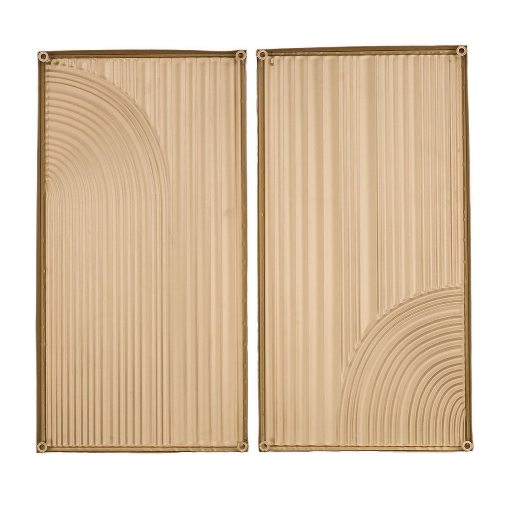 Rustic Metal Decor Elysia Gold Abstract Metal Modern Wall Art Set of 2