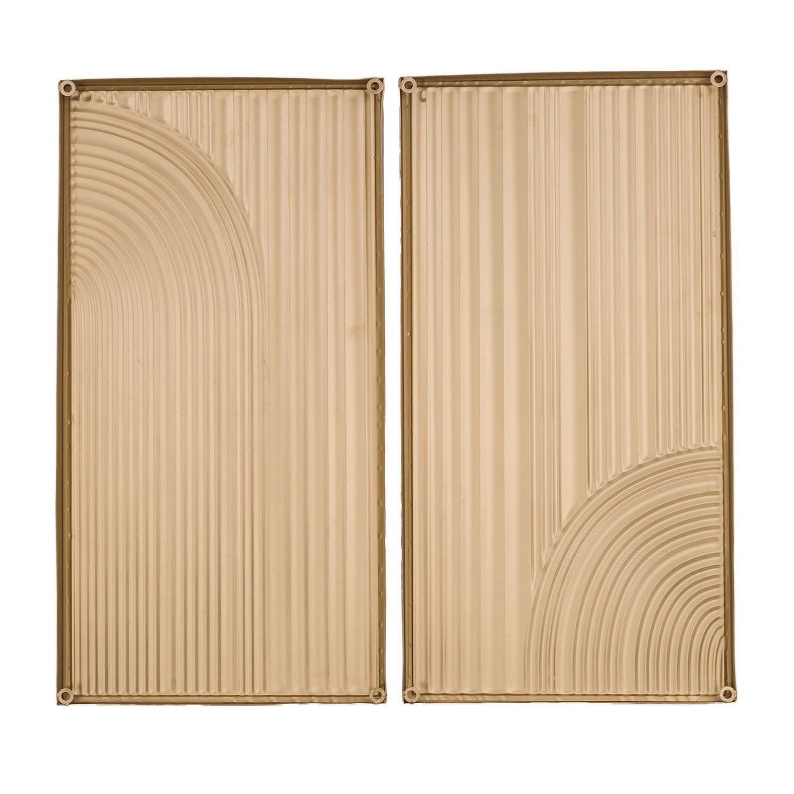 Rustic Metal Decor Elysia Gold Abstract Metal Modern Wall Art Set of 2