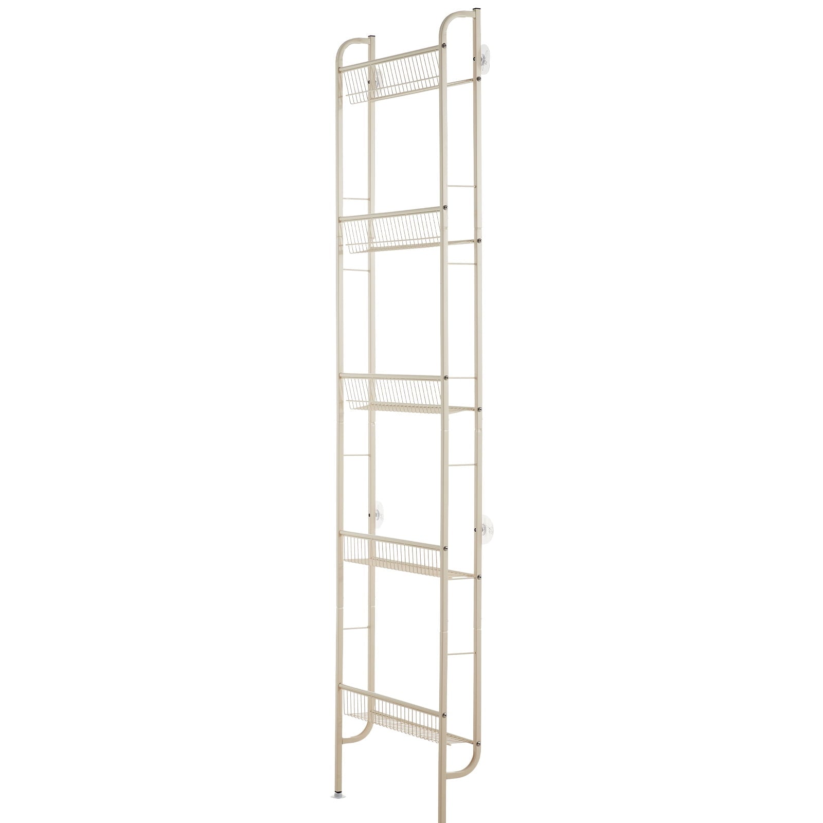 Rustic Metal Decor Behind The Door Storage 5 Tiers Narrow Wall Shelf, Space-Saving