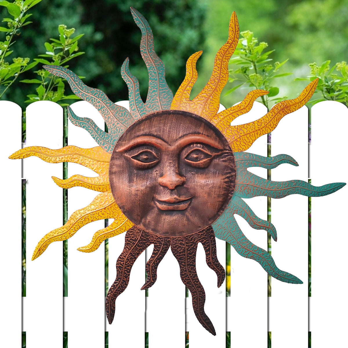 Rustic Metal Decor Large Metal Sun Wall Art Decor - 30 Inches Rustic Retro Sun Wall