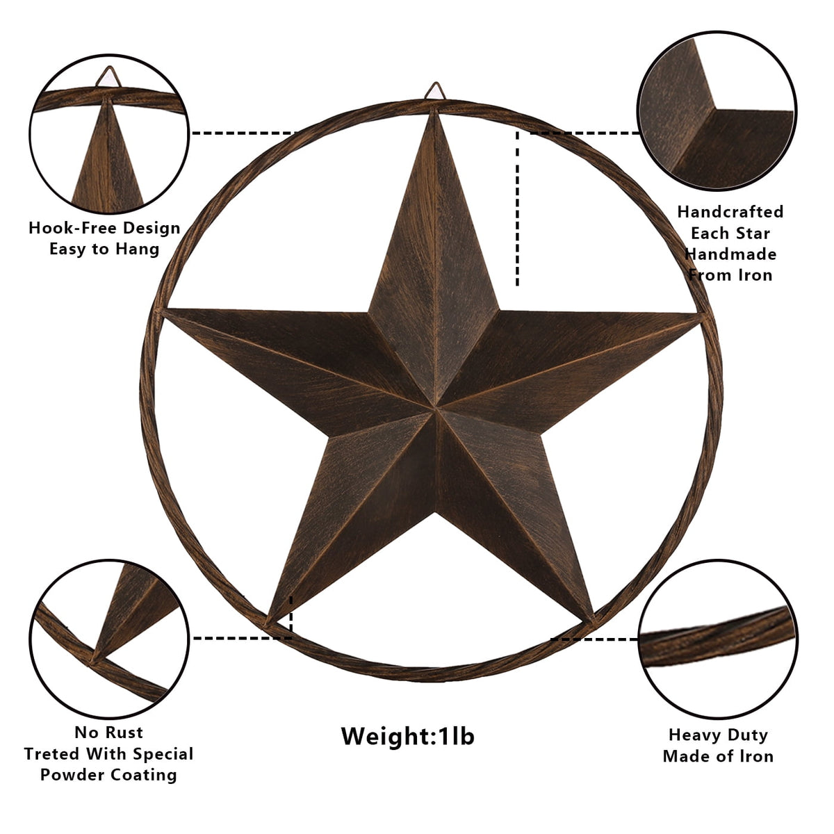 Rustic Metal Decor 31.5" Metal Star Vintage Barn Star Antique Original Wrought Iron