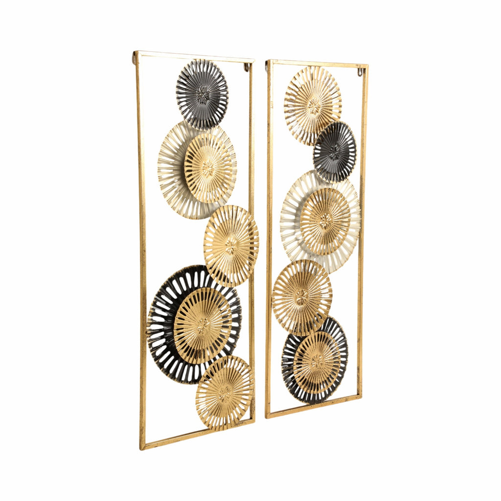 Rustic Metal Decor Pierced Disc Metal Wall Panels for Home Decor - Mounted Wall Art