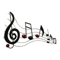 Rustic Metal Decor Metal Musical Notes Wall Hanging Art Decor, Black and Copper