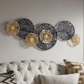 Rustic Metal Decor Amelia Gold and Black 47 1/4" Wide Fan Metal Wall Art