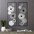 Rustic Metal Decor Selke Black and White Discs 35 1/2" High Metal Wall Art Set of 2