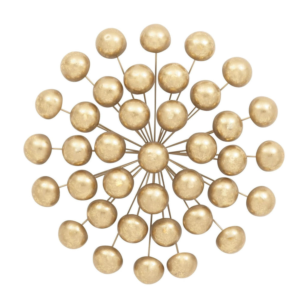Rustic Metal Decor Gold Metal Starburst Wall Decor with Orb Details