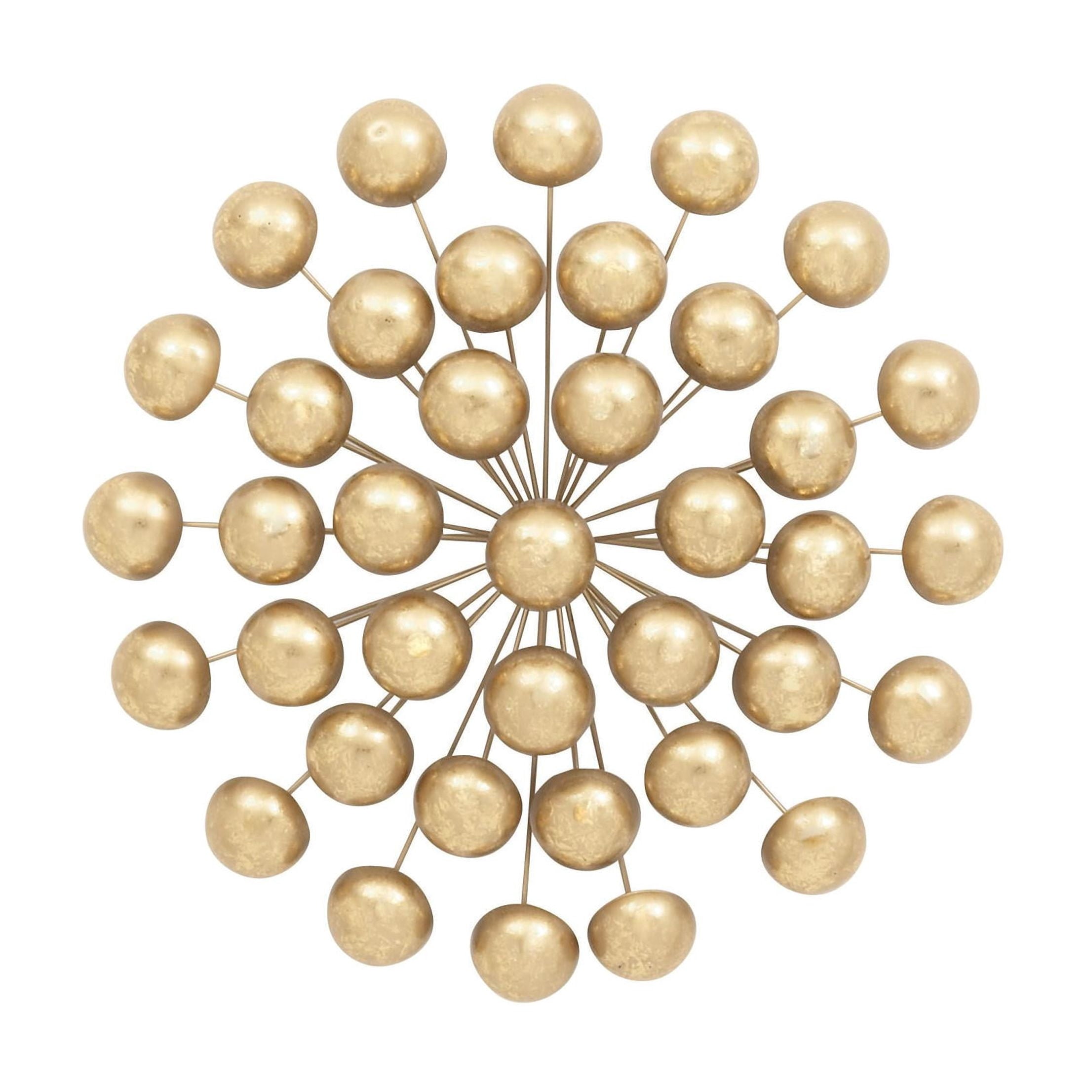 Rustic Metal Decor Gold Metal Starburst Wall Decor with Orb Details