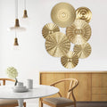 Rustic Metal Decor Dznils 7Pcs Gold Metal Plate Wall Decor Morden Round Hanging Metal