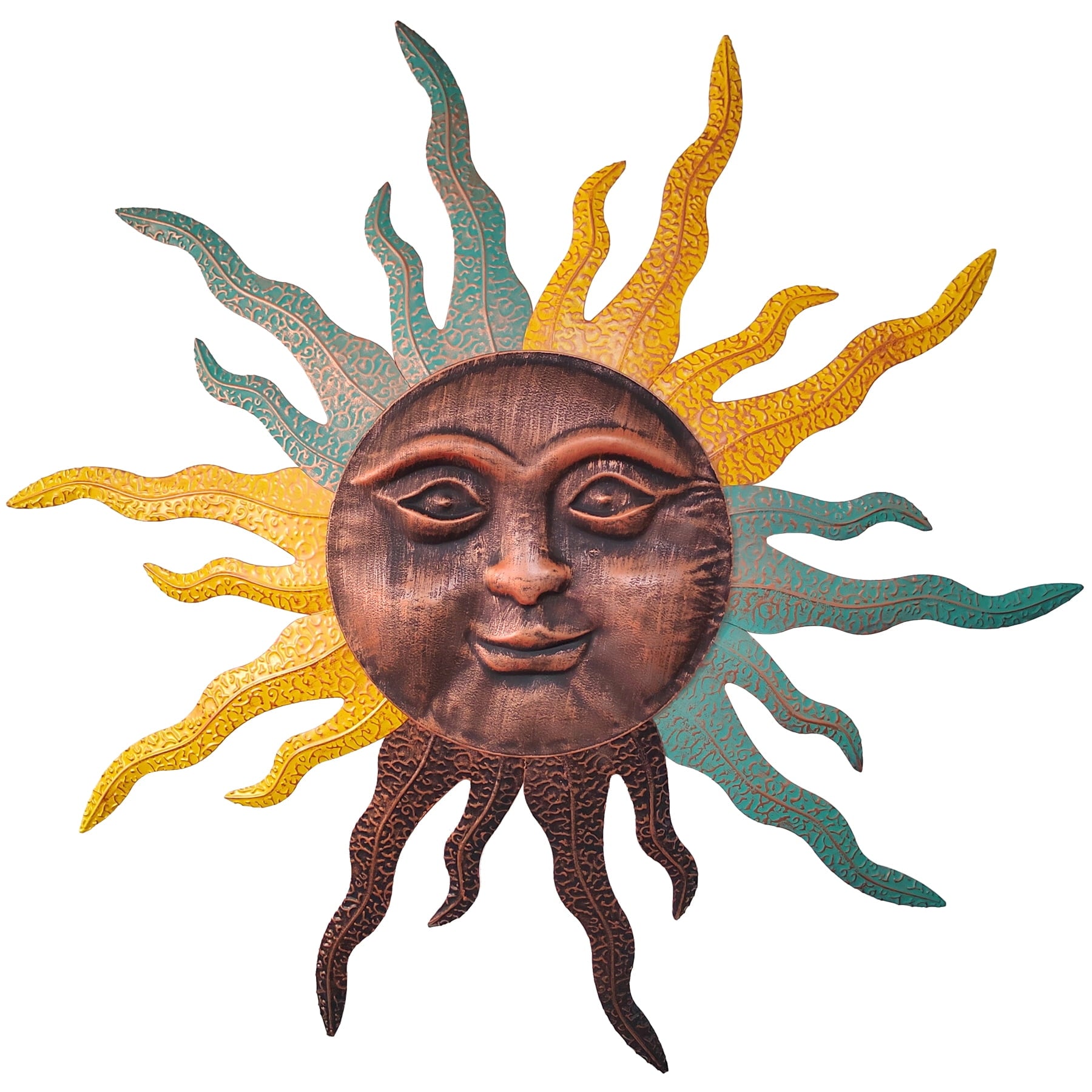 Rustic Metal Decor Large Metal Sun Wall Art Decor - 30 Inches Rustic Retro Sun Wall
