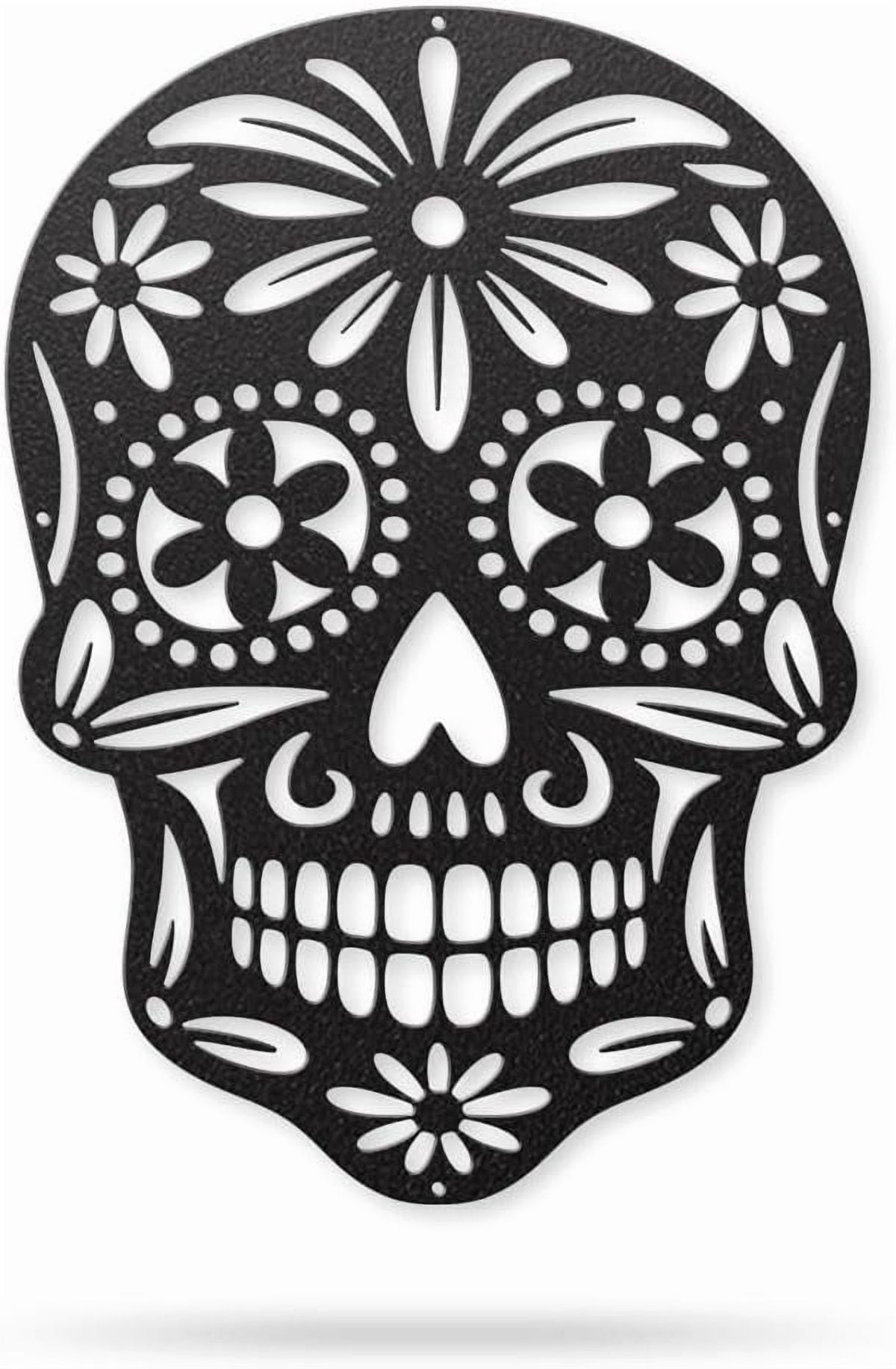 Rustic Metal Decor Day of the Dead Sugar Skull Metal Wall Art– Handcrafted Steel Décor