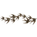 Rustic Metal Decor Soaring Sparrow Birds Metal Wall Art Topper in Natural Dark Bronze