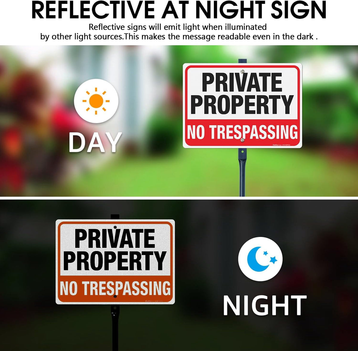Rustic Metal Decor Large No Trespassing Sign Private Property with 54" Metal Thick