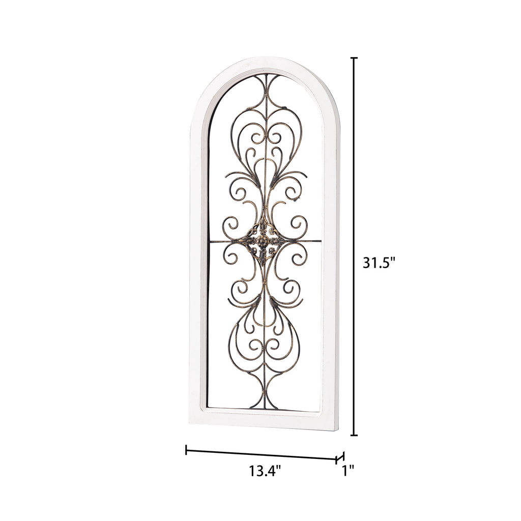 Rustic Metal Decor Metal Wall Decor 13x32 Inch, Farmhouse Wrought Iron Scroll Art with