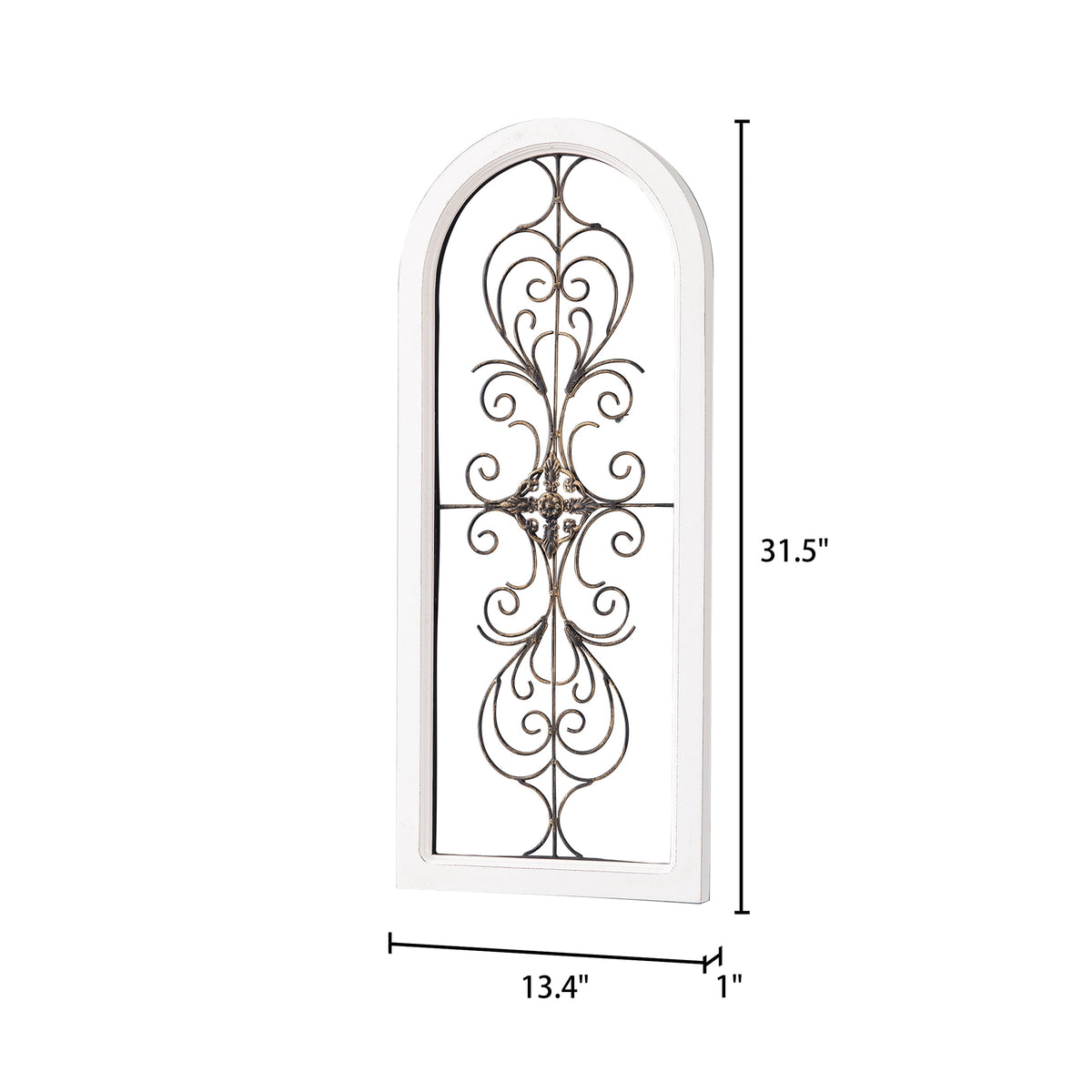 Rustic Metal Decor Metal Wall Decor 13x32 Inch, Farmhouse Wrought Iron Scroll Art with