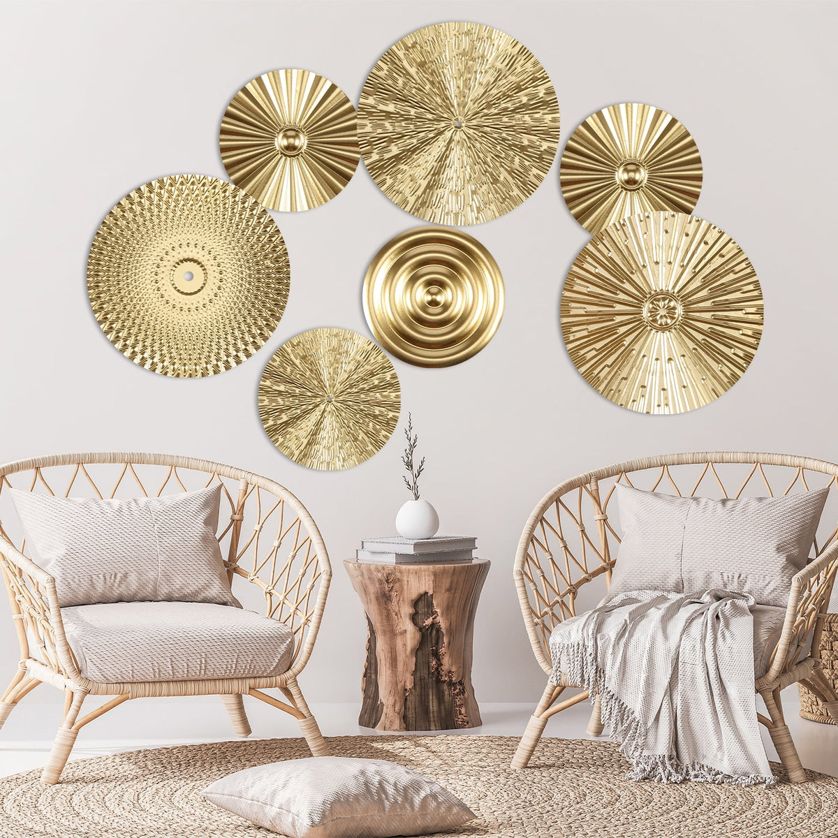 Rustic Metal Decor Metal Plate Wall Decor Art Minimalist Gold Wall Decoration Hangable