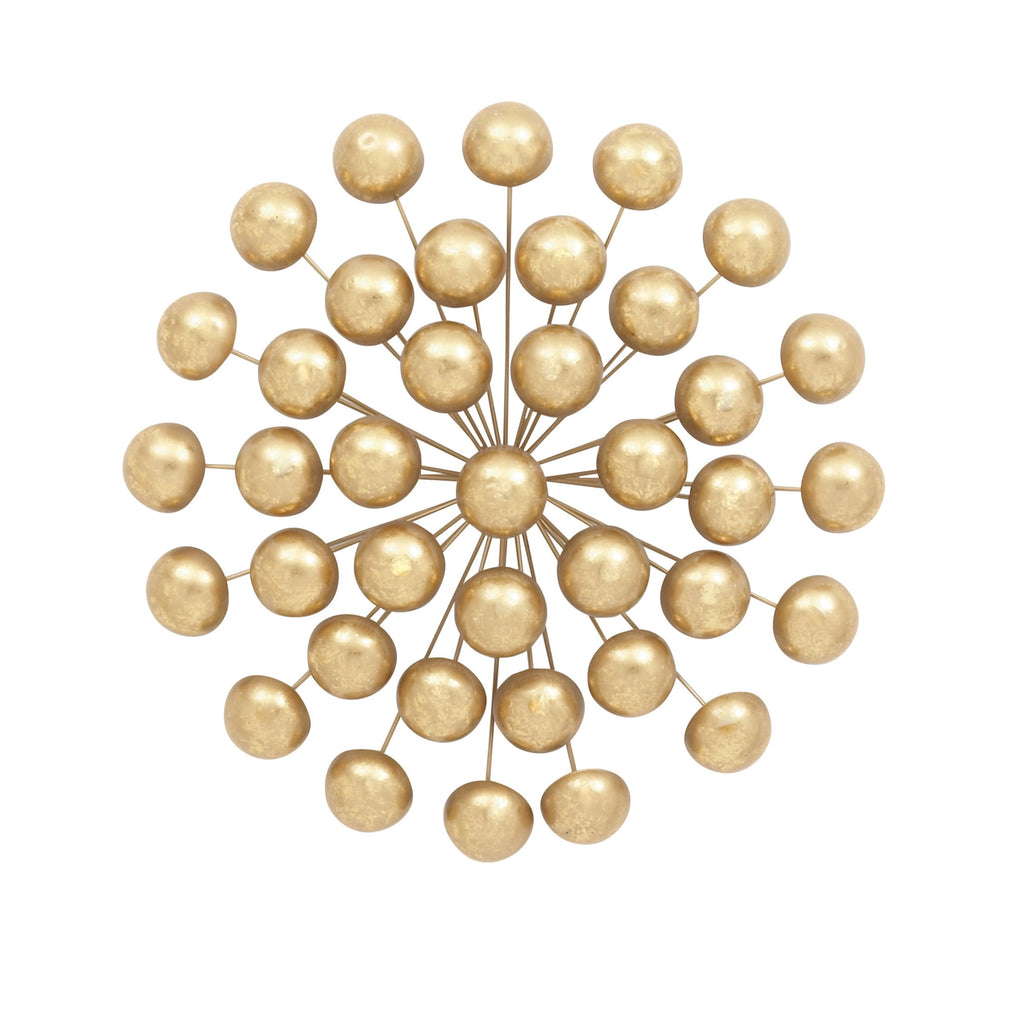 Rustic Metal Decor Gold Metal Starburst Wall Decor with Orb Details