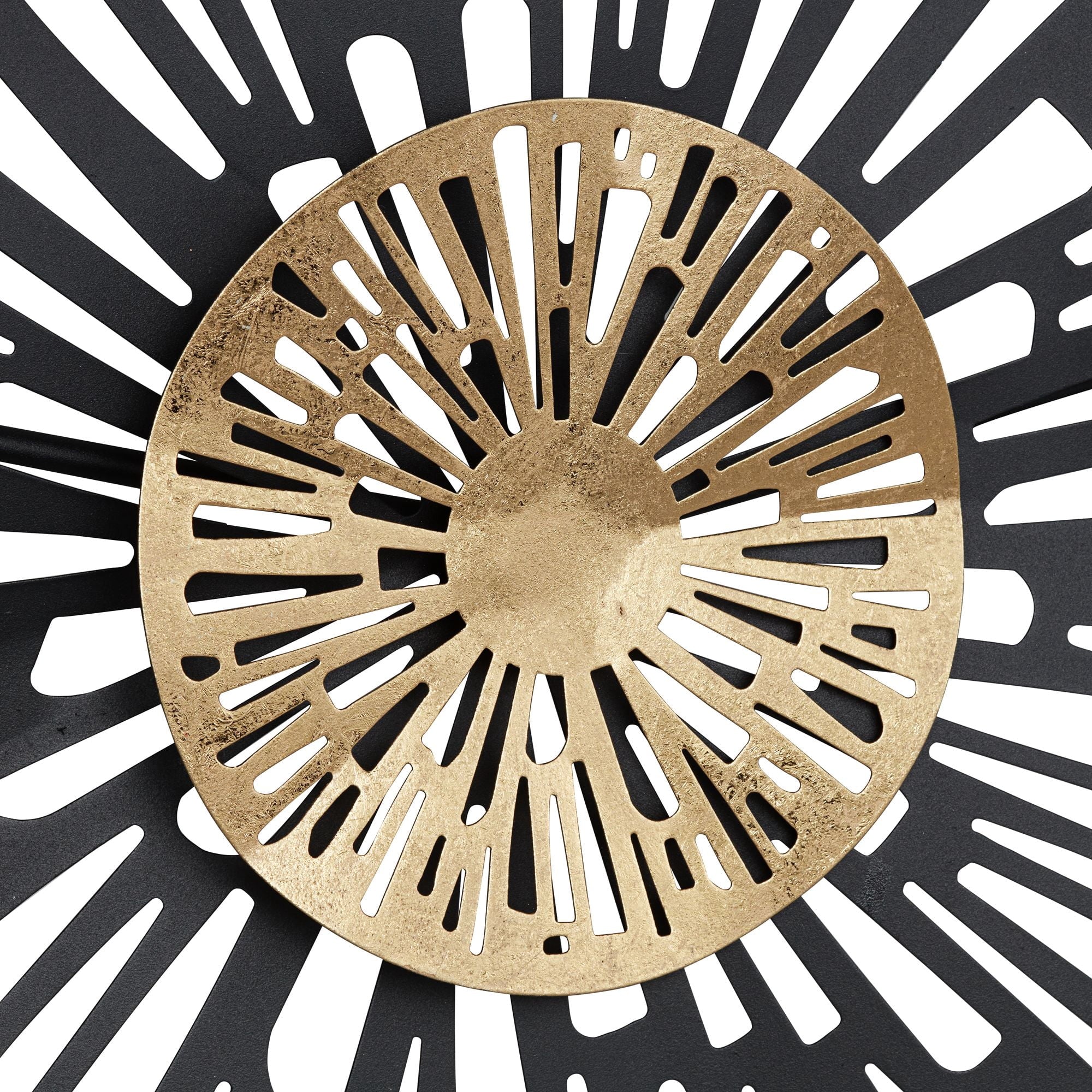 Rustic Metal Decor Amelia Gold and Black 47 1/4" Wide Fan Metal Wall Art