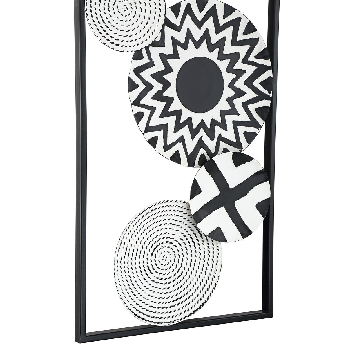 Rustic Metal Decor Selke Black and White Discs 35 1/2" High Metal Wall Art Set of 2