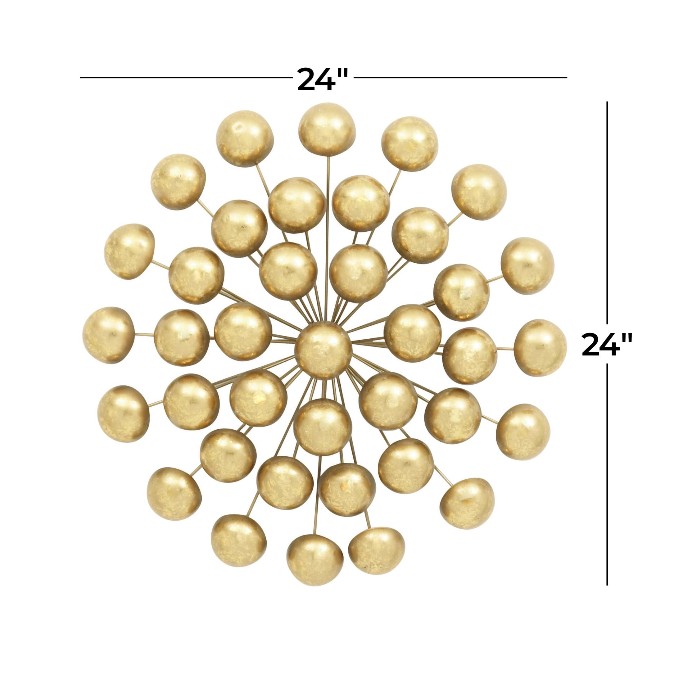 Rustic Metal Decor Gold Metal Starburst Wall Decor with Orb Details