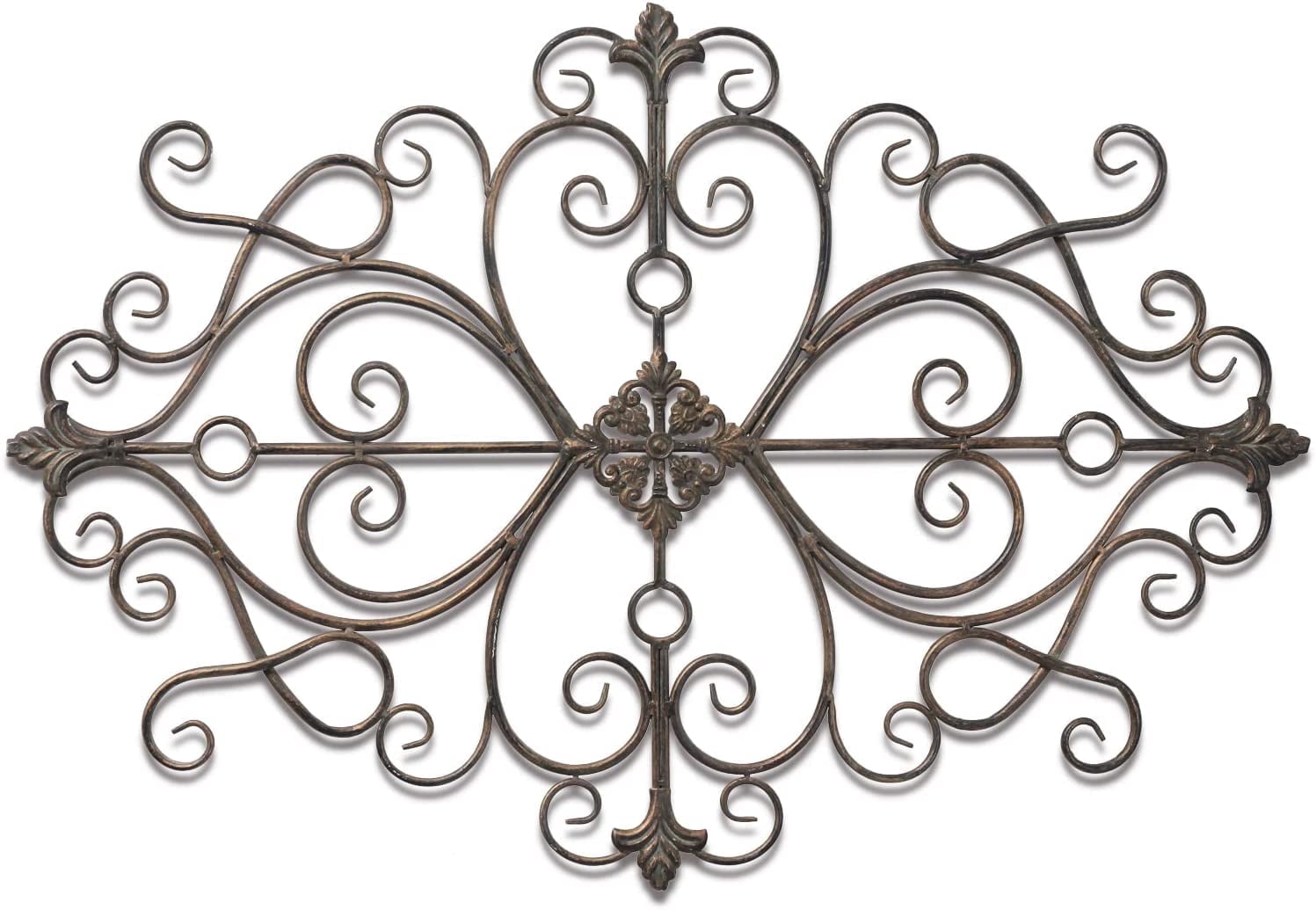 Rustic Metal Decor Black Metal Wall Sculptures, Vintage Wrought Iron Scroll Wall Art,