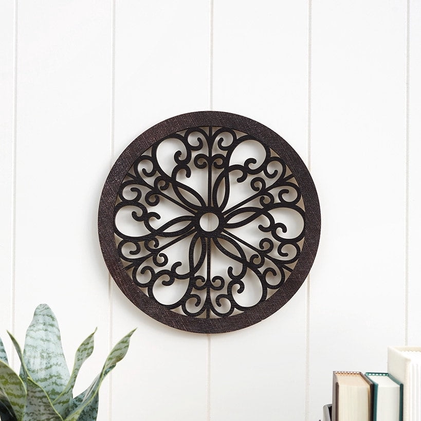 Rustic Metal Decor Scrolled Wall Medallion Elegant Metal Wall Art Decor