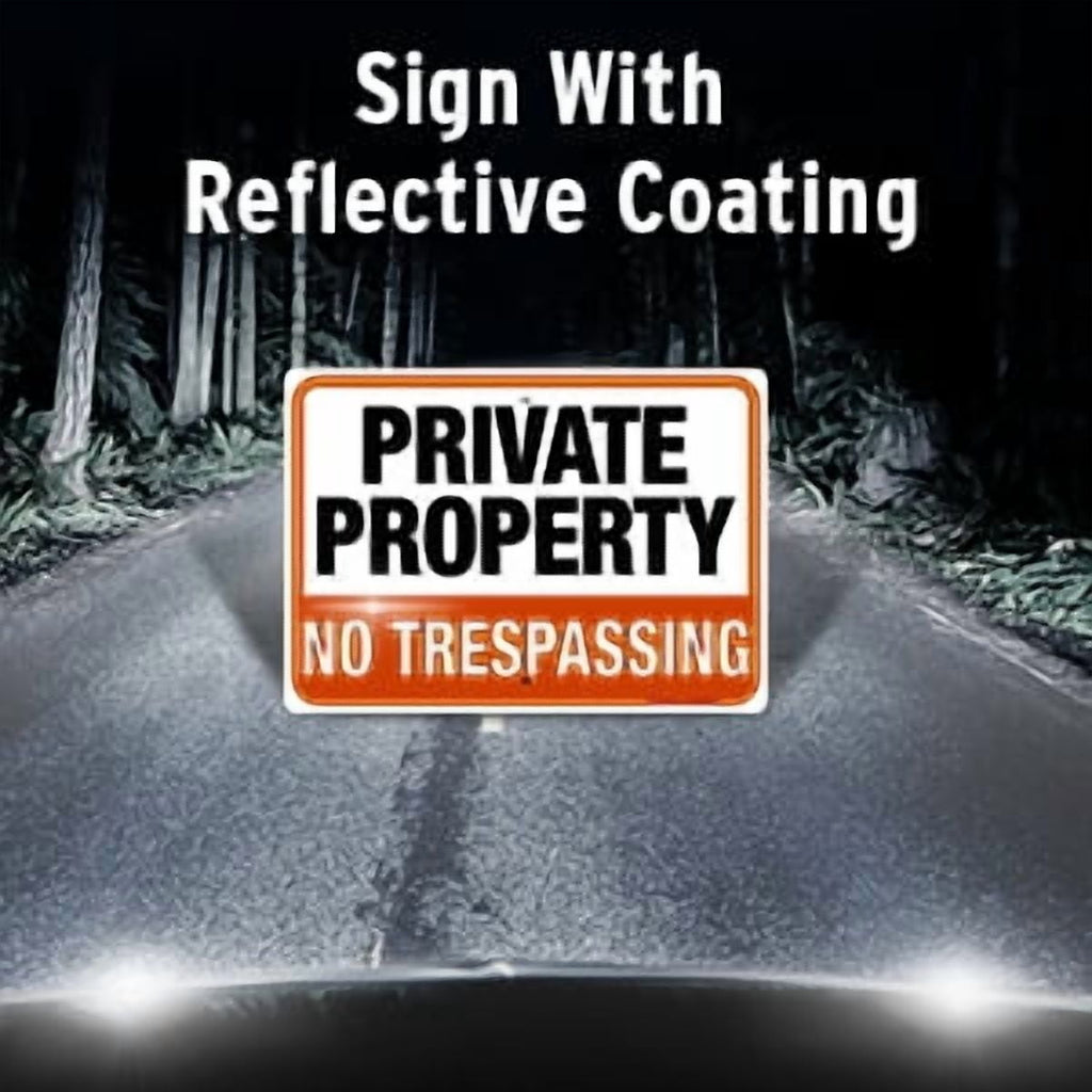 Rustic Metal Decor Large No Trespassing Sign Private Property with 54" Metal Thick
