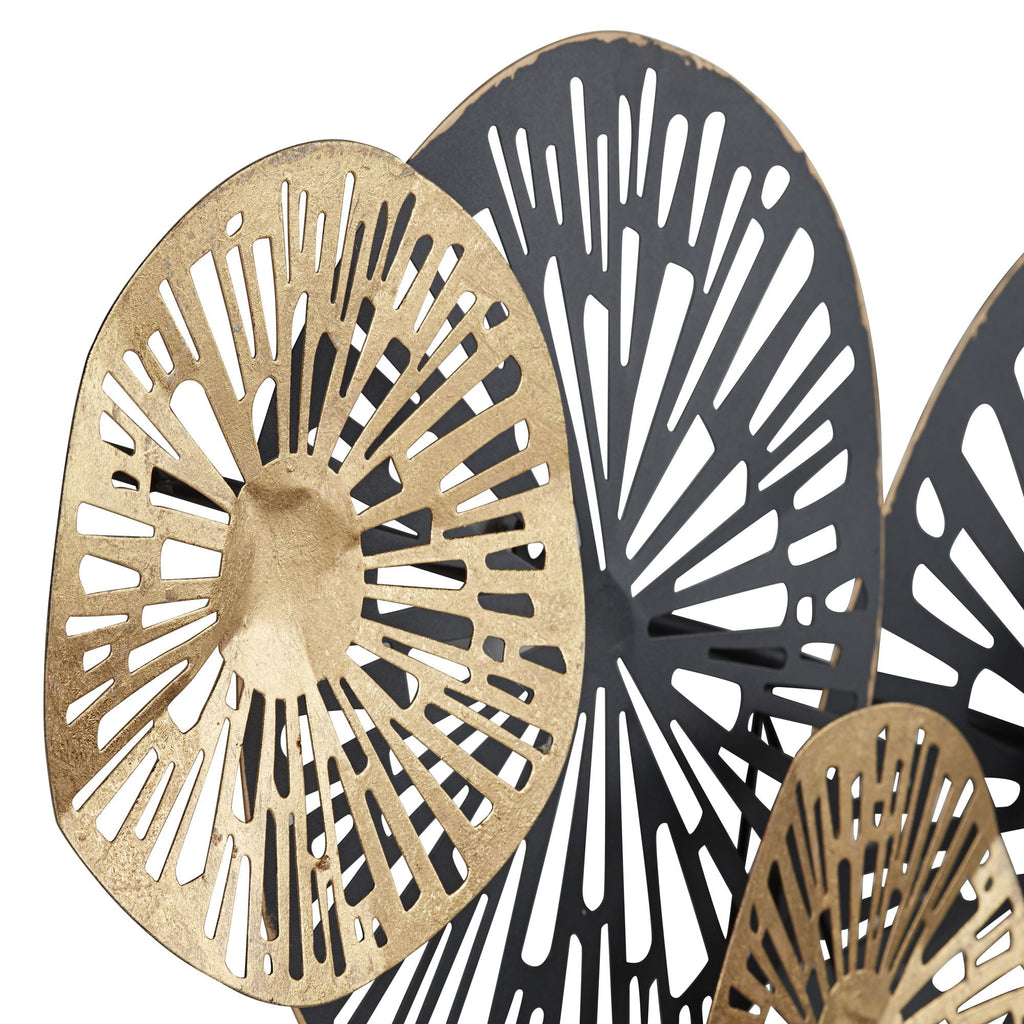 Rustic Metal Decor Amelia Gold and Black 47 1/4" Wide Fan Metal Wall Art