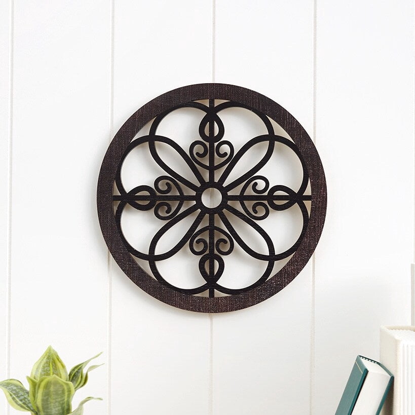 Rustic Metal Decor Scrolled Wall Medallion Elegant Metal Wall Art Decor