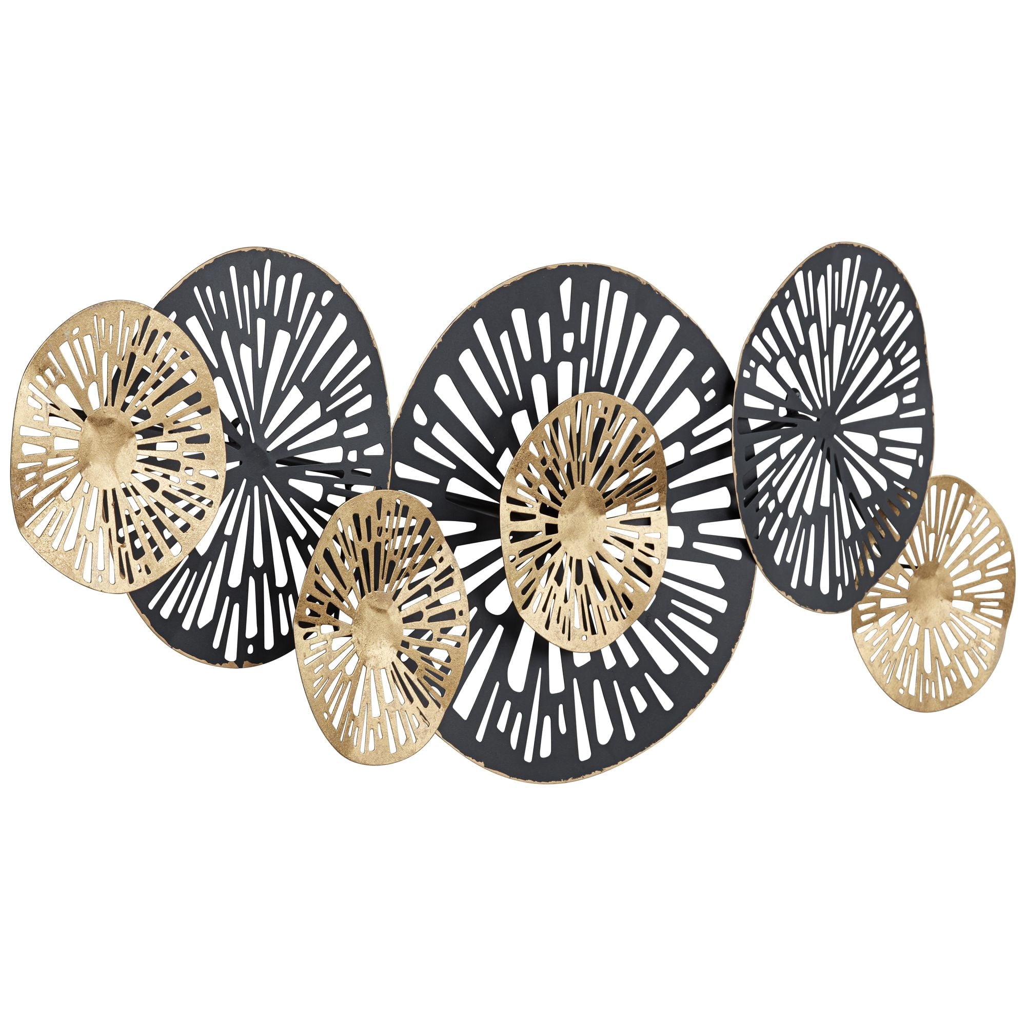 Rustic Metal Decor Amelia Gold and Black 47 1/4" Wide Fan Metal Wall Art